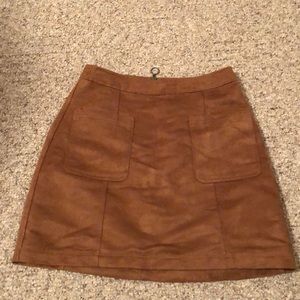 brown suede skirt